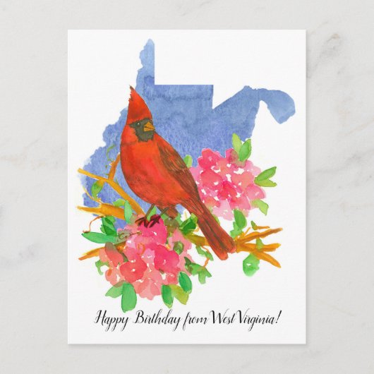 Gefeliciteerd van West Virginia Cardinal Flowers Briefkaart (Voorkant)