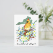 Gefeliciteerd vanuit Virginia Cardinal Dogwood Briefkaart (Staand voorkant)