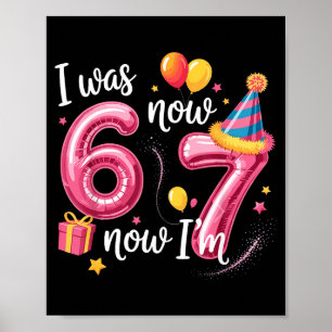 Gefeliciteerd Verjaardag 6 7 Meisjes Grappig Ik Wa Poster