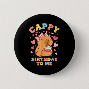 Gefeliciteerd verjaardag aan grappige capibara ver ronde button 5,7 cm