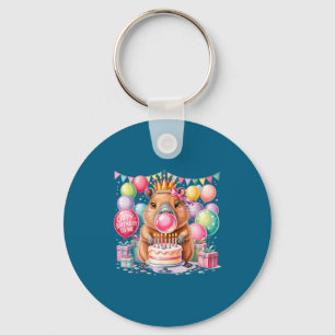 Gefeliciteerd verjaardag aan schattige capybara ve sleutelhanger