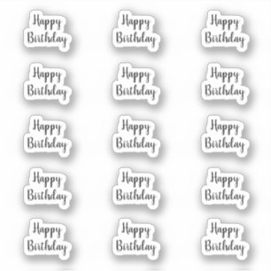 Gefeliciteerd Verjaardag Aangepaste Tekstkleur Zwa Sticker
