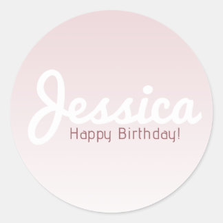 Gefeliciteerd Verjaardag, Aanpasbare Naam | Rose O Ronde Sticker