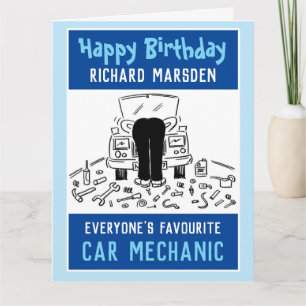 Gefeliciteerd Verjaardag Automechanicien Kaart