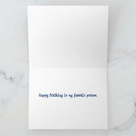 Gefeliciteerd Verjaardag Blauwe Goud Aspen Boom Kaart (Binnen)