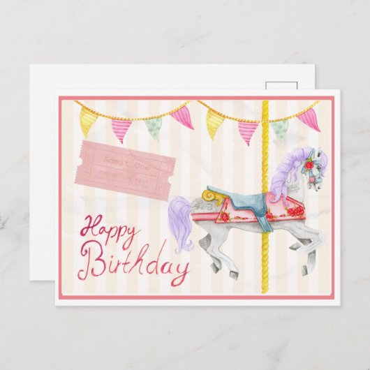 Gefeliciteerd verjaardag briefkaart (Voorkant / Achterkant)