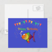 Gefeliciteerd Verjaardag, Bubbles de Vis populaire Briefkaart (Voorkant / Achterkant)