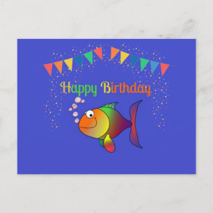 Gefeliciteerd Verjaardag, Bubbles de Vis populaire Briefkaart