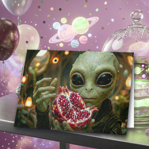 Gefeliciteerd verjaardag Buitenaardse Alien en Kaart
