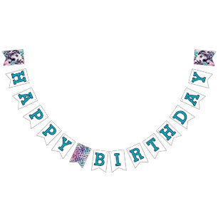 Gefeliciteerd Verjaardag Dalmatische Turquoise Aqu Vlaggetjes