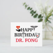 Gefeliciteerd verjaardag - Dokter Gezondheidszorg Briefkaart (Staand voorkant)