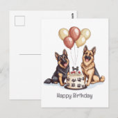 Gefeliciteerd Verjaardag Duitse Herdershonden Verj Briefkaart (Voorkant / Achterkant)