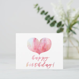 Gefeliciteerd verjaardag! Elegant roze agaat hart  Briefkaart