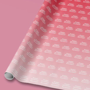 Gefeliciteerd verjaardag & Elke naam Rode Ombre Cadeaupapier