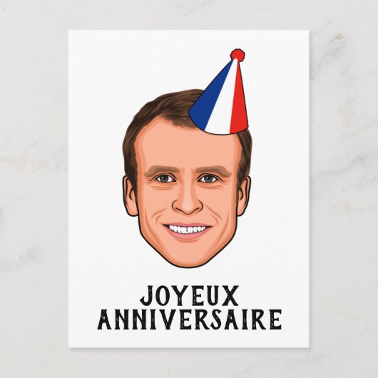 GEFELICITEERD VERJAARDAG Emmanuel Macron Briefkaart (Voorkant)