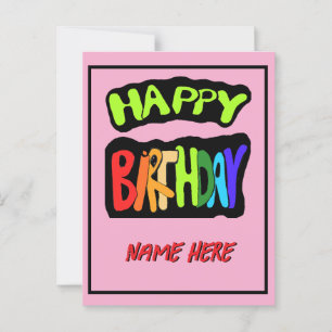 Gefeliciteerd verjaardag en naam personaliseren briefkaart