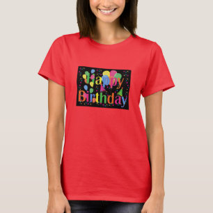 Gefeliciteerd verjaardag, feestelijke verjaardagsv t-shirt