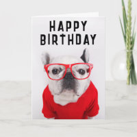 Gefeliciteerd verjaardag | Franse Bulldog met Bril