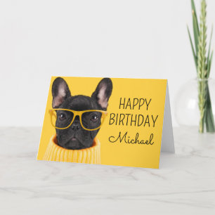 Gefeliciteerd verjaardag Franse Bulldog zonnebri Kaart