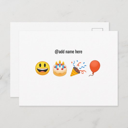 Gefeliciteerd verjaardag | Gepersonaliseerde Emoji Briefkaart (Voorkant / Achterkant)