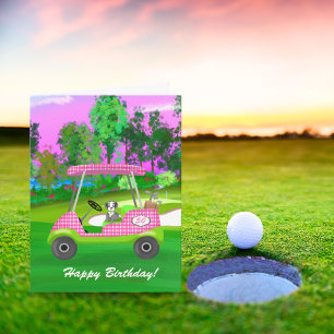 Gefeliciteerd Verjaardag Golfkar Met Knuffige Schn Kaart