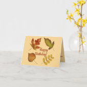 Gefeliciteerd verjaardag gouden herfstbladeren per kaart (Gele Bloem)