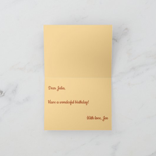 Gefeliciteerd verjaardag gouden herfstbladeren per kaart (Binnen)