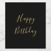 Gefeliciteerd verjaardag goudgeel aangepaste tekst wijn etiket (Enkel label)