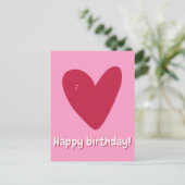 Gefeliciteerd verjaardag - Grote frambozen roze ha Briefkaart (Staand voorkant)