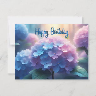 Gefeliciteerd Verjaardag Hortensia Bloemen Briefkaart