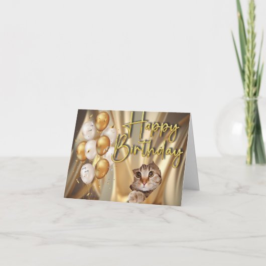 Gefeliciteerd Verjaardag Kat Kaart (Voorkant)