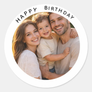 Gefeliciteerd verjaardag Klassieke Eenvoudige Aa Ronde Sticker