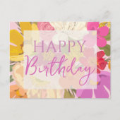 Gefeliciteerd Verjaardag Kleurrijke Lente Bloemen Briefkaart (Voorkant)