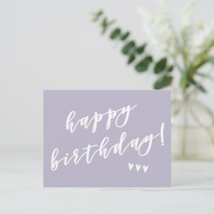 Gefeliciteerd verjaardag! Lavendelkwastscript Briefkaart