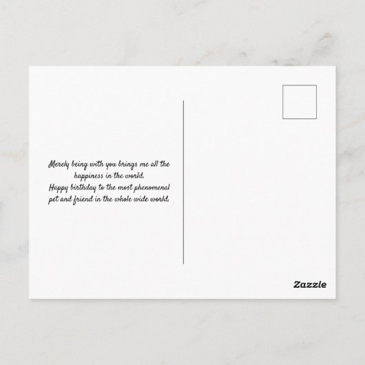 Gefeliciteerd verjaardag  lieve hond  met cake pol briefkaart (Achterkant)