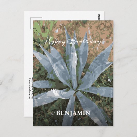 Gefeliciteerd Verjaardag Mannen Aquarel Planten Pe Briefkaart (Voorkant / Achterkant)