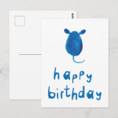 Gefeliciteerd verjaardag met muis briefkaart (Voorkant / Achterkant)