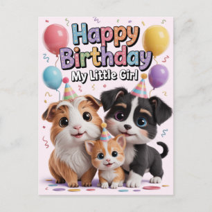Gefeliciteerd Verjaardag M'n Kleine Meid: Cute Hui Briefkaart