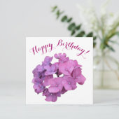 Gefeliciteerd verjaardag mooie roze bloemen stijlv feestdagenkaart (Staand voorkant)