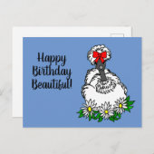 Gefeliciteerd Verjaardag Mooie Showgirl Zijdehoen  Briefkaart (Voorkant / Achterkant)