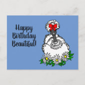 Gefeliciteerd Verjaardag Mooie Showgirl Zijdehoen  Briefkaart (Voorkant)