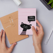 Gefeliciteerd Verjaardag Mooie Zwarte Kat Briefkaart