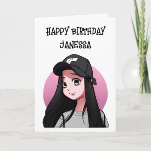 Gefeliciteerd Verjaardag (naam invoegen) Anime Mei Kaart