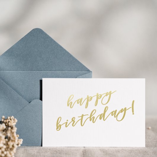 Gefeliciteerd verjaardag | Nep gouden script wensk Briefkaart