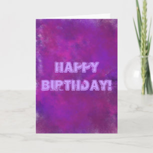 Gefeliciteerd Verjaardag Paarse Abstracte Textuur Kaart