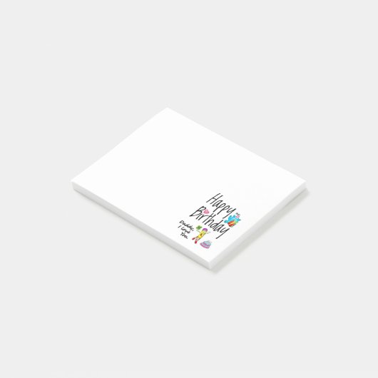 Gefeliciteerd verjaardag. Papa ik hou van je. Post-it® Notes (Schuin)