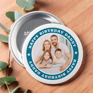 Gefeliciteerd Verjaardag Papa Modern Eenvoudig Aan Ronde Button 7,6 Cm