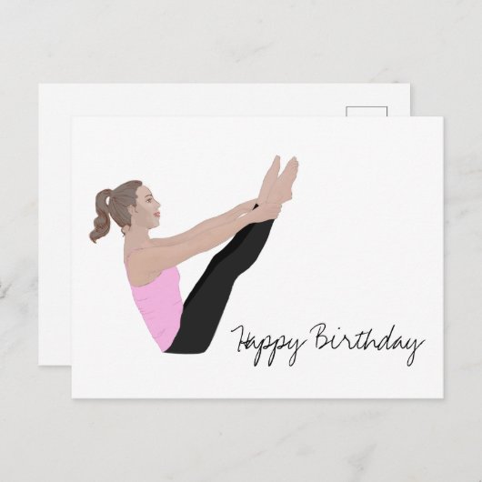 Gefeliciteerd Verjaardag Pilates Ansichtkaart Briefkaart (Voorkant / Achterkant)