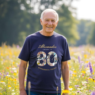 Gefeliciteerd Verjaardag Proost Op 80 Jaar Fotocol T-shirt