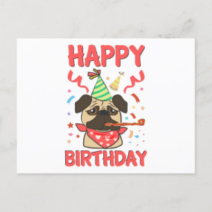 Gefeliciteerd Verjaardag Pug Bulldog Briefkaart